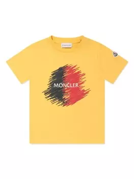 Moncler Enfant футболка с логотипом, желтый