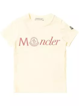 Moncler Enfant футболка с логотипом, желтый