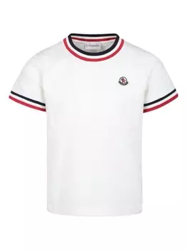 Moncler Enfant футболка с нашивкой-логотипом, белый