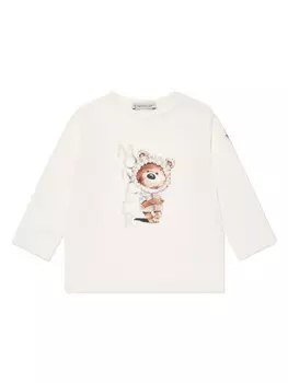 Moncler Enfant футболка с плюшевым мишкой