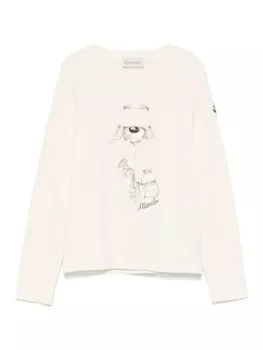 Moncler Enfant футболка с принтом, белый