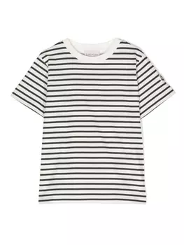 Moncler Enfant футболка в полоску, белый