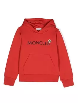 Moncler Enfant худи с логотипом, красный