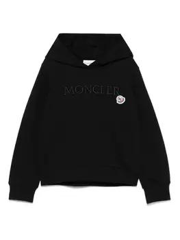 Moncler Enfant худи с вышитым логотипом, черный