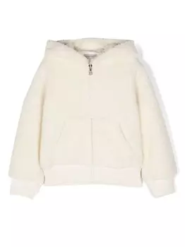 Moncler Enfant худи с вышитым логотипом, нейтральный цвет