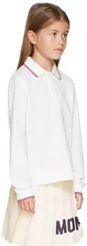 Moncler Enfant Kids Белая трехцветная рубашка-поло
