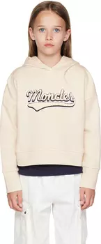 Moncler Enfant Kids Off-White Толстовка с аппликацией