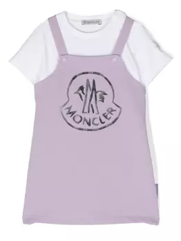 Moncler Enfant комплект из футболки и сарафана, фиолетовый