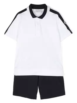 Moncler Enfant комплект из футболки и шортов с логотипом, белый