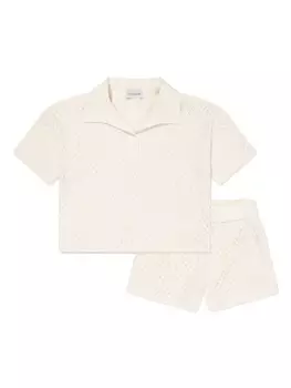 Moncler Enfant комплект из шорт и топа из хлопковой смеси, белый