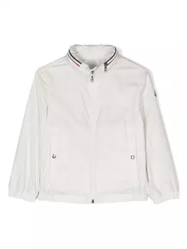 Moncler Enfant куртка Farlak с капюшоном и нашивкой-логотипом, белый