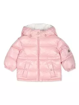 Moncler Enfant куртка с капюшоном, розовый