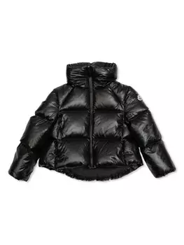 Moncler Enfant куртка с логотипом-нашивкой, черный