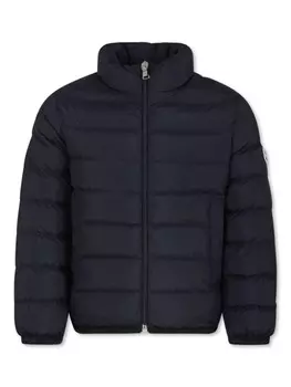 Moncler Enfant куртка с логотипом-нашивкой, синий