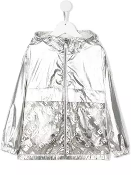Moncler Enfant куртка с логотипом, серебристый