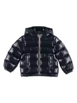 Moncler Enfant куртка с нашивкой-логотипом Aubert, черный