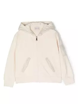 Moncler Enfant куртка с нашивкой-логотипом, нейтральный цвет