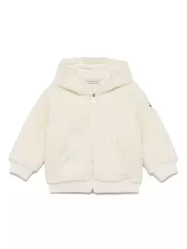 Moncler Enfant куртка с нашивкой-логотипом, нейтральный цвет