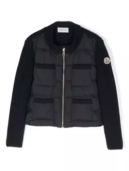 Moncler Enfant куртка с нашивкой-логотипом, синий