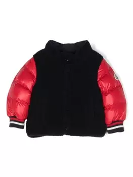 Moncler Enfant куртка с нашивкой-логотипом, синий