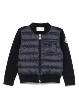 Moncler Enfant куртка с нашивкой-логотипом, синий