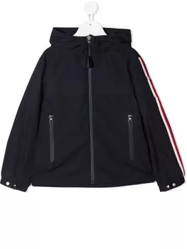 Moncler Enfant куртка с полосками, синий