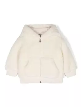 Moncler Enfant куртка с вышитым логотипом, нейтральный цвет