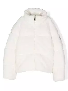 Moncler Enfant куртка Sergura с нашивкой-логотипом, нейтральный цвет