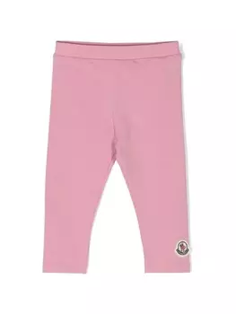 Moncler Enfant легинсы с эластичным поясом, розовый