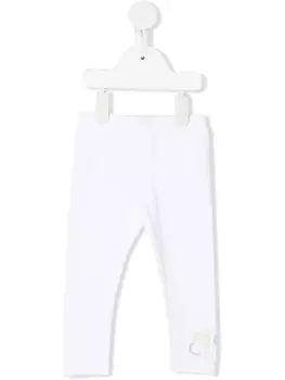 Moncler Enfant легинсы с логотипом, белый
