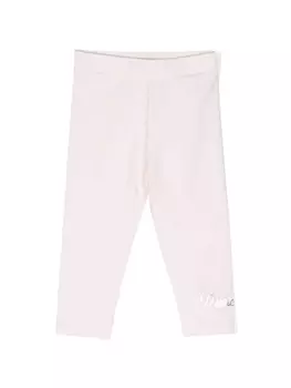 Moncler Enfant легинсы с логотипом, розовый