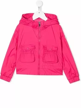 Moncler Enfant легкая куртка с капюшоном, розовый