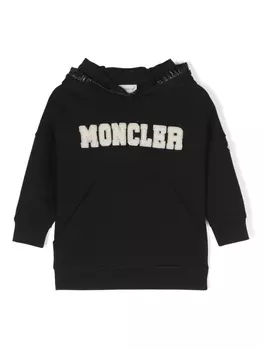 Moncler Enfant logo-print cotton sweatshirt dress, черный