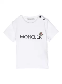 Moncler Enfant logo-print T-shirt, белый