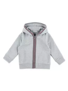 Moncler Enfant меланжевый спортивный костюм с полосками, серый