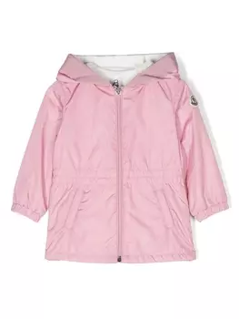 Moncler Enfant непромокаемая куртка с капюшоном, розовый
