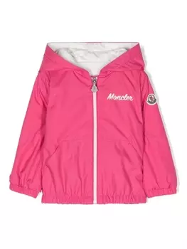 Moncler Enfant непромокаемая куртка с капюшоном, розовый