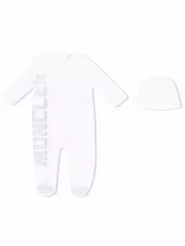Moncler Enfant пижама с логотипом, белый