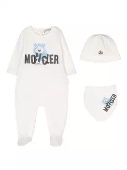 Moncler Enfant пижама с логотипом, белый