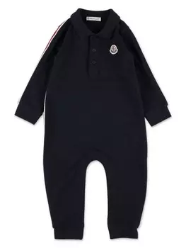 Moncler Enfant пижама с нашивкой-логотипом, черный