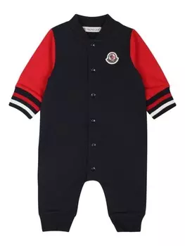 Moncler Enfant пижама с нашивкой-логотипом, синий
