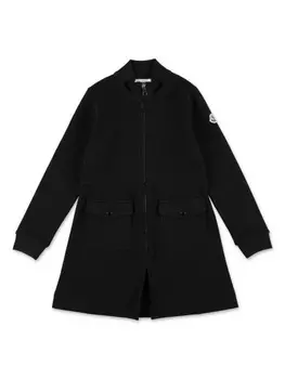 Moncler Enfant платье из хлопковой смеси с нашивкой-логотипом, черный