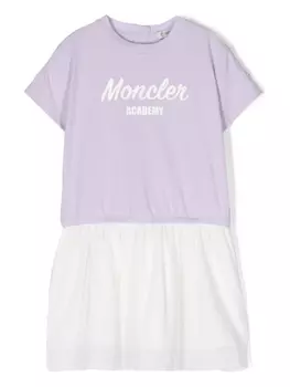 Moncler Enfant платье с логотипом, фиолетовый