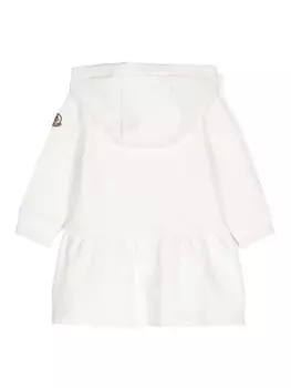 Moncler Enfant платье-толстовка с логотипом, белый