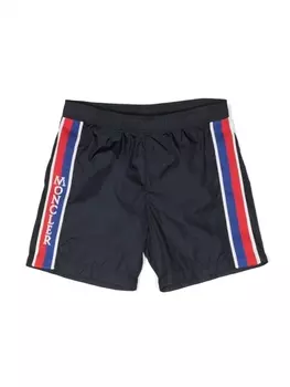 Moncler Enfant плавки-шорты с логотипом, синий