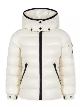 Moncler Enfant пуховик Bady с контрастной отделкой, нейтральный цвет