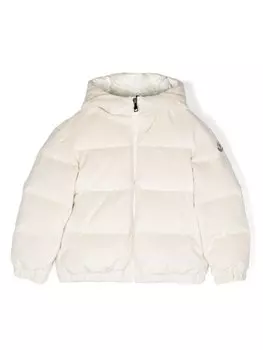 Moncler Enfant пуховик Daos с капюшоном, нейтральный цвет