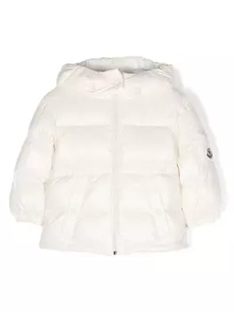 Moncler Enfant пуховик Ebre с капюшоном, белый
