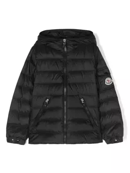 Moncler Enfant пуховик Gles с капюшоном, черный