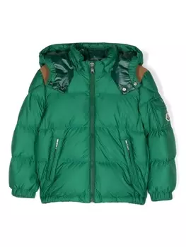 Moncler Enfant пуховик Jake с нашивкой-логотипом, зеленый